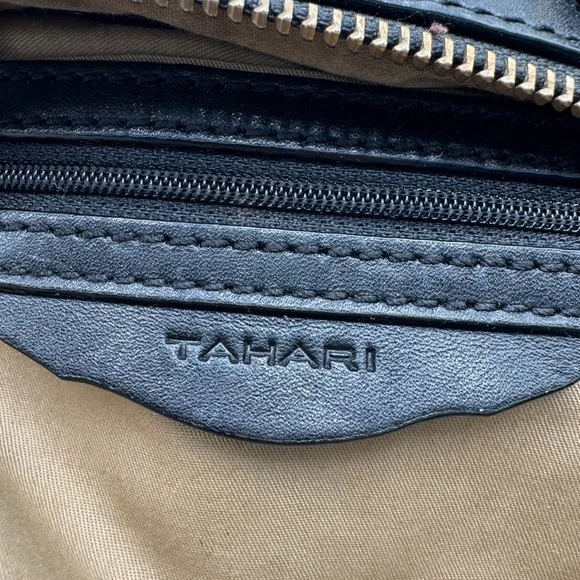 Tahari Leather Snake Print Satchel - Picture 8 of 9